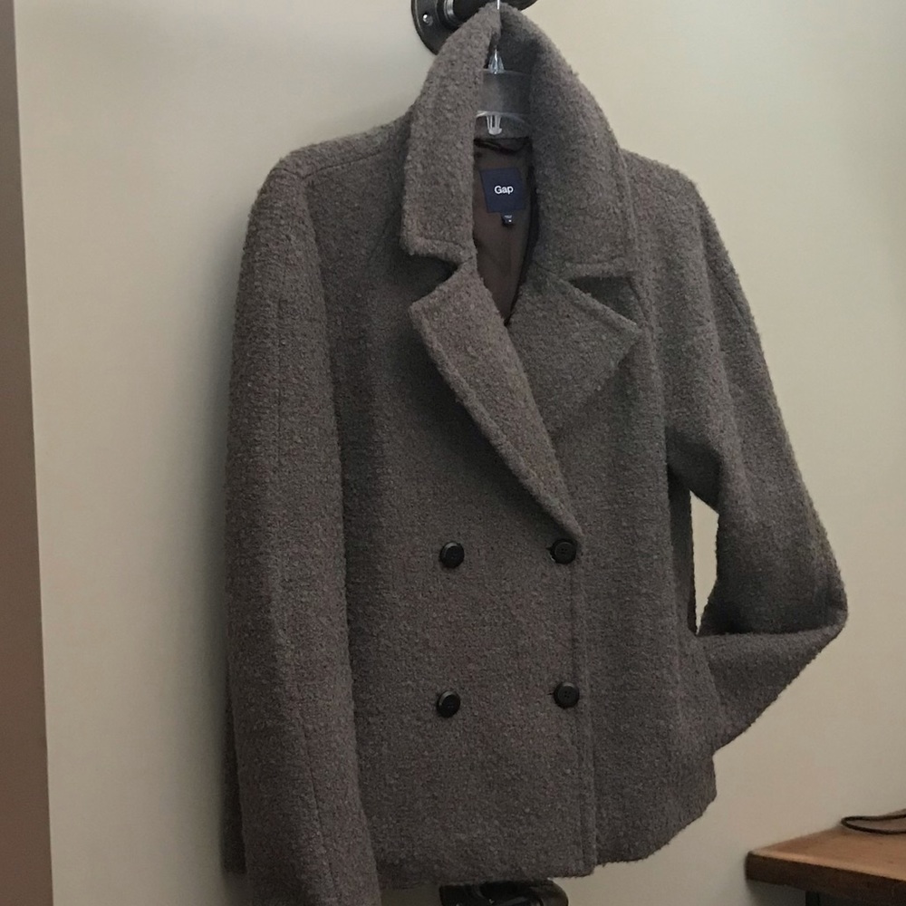 Brown GAP Pea coat sz:med; essentially new